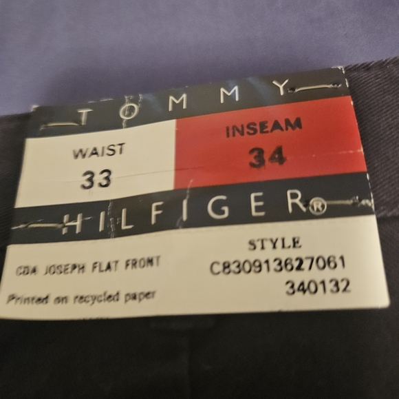Tommy Hilfiger Black Khakis 33x34 new with tags - Picture 2 of 4